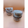 LOT DE 5 PETITES TASSES DéCOR FLORAL