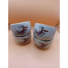LOT DE 5 PETITES TASSES DéCOR ASIATIQUE