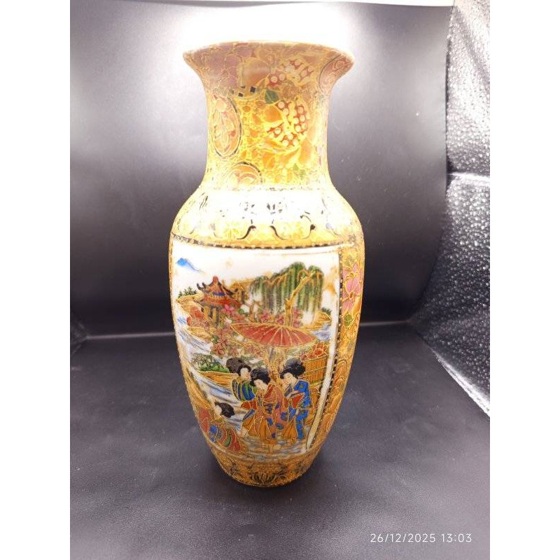 VASE DéCOR ASIATIQUE TYPE SATSUMA / JAPONISANT
