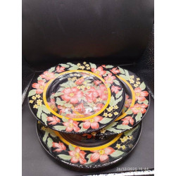 3 ASSIETTES DéCOR FLORAL
