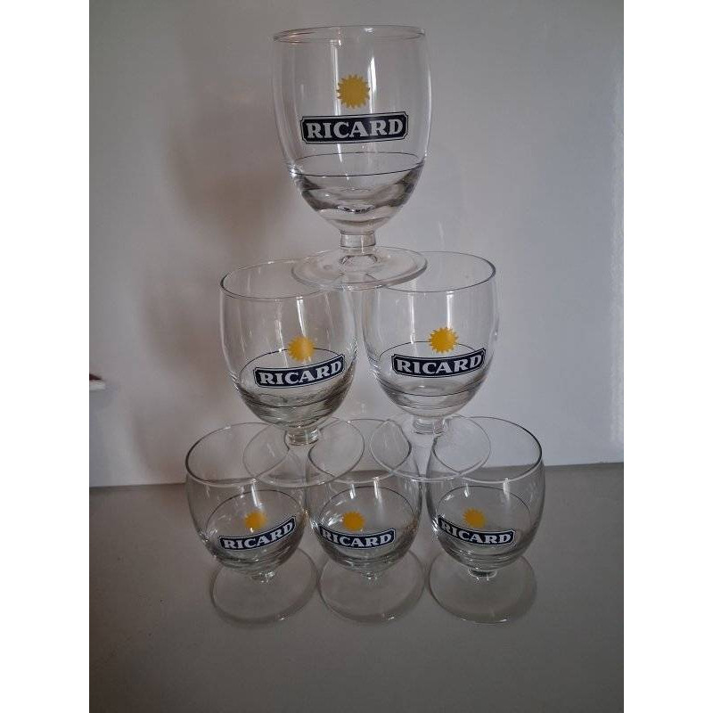 6 VERRES RICARD PETIT SOLEIL 