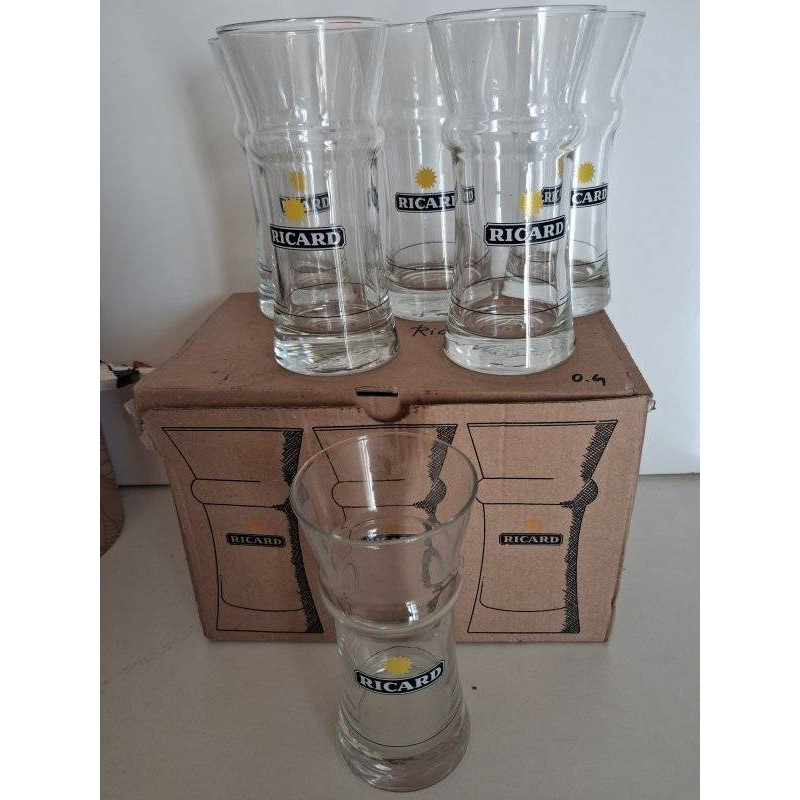6 VERRES TUBE RICARD PETIT SOLEIL 