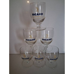 6 VERRES RICARD DEMI SOLEIL 
