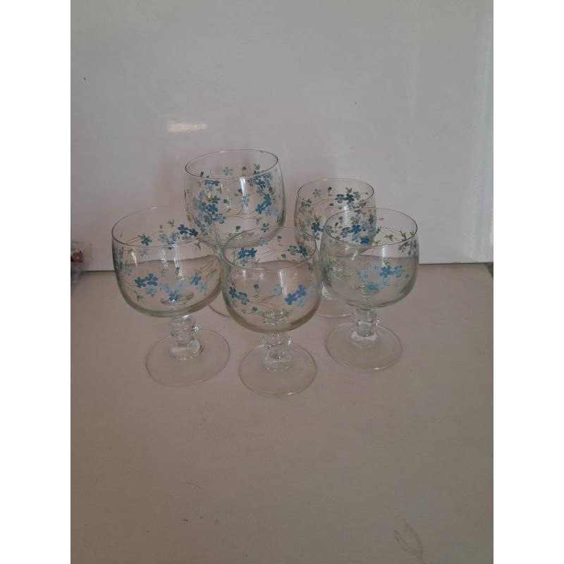 LOT 5 VERRES MYOSOTIS 